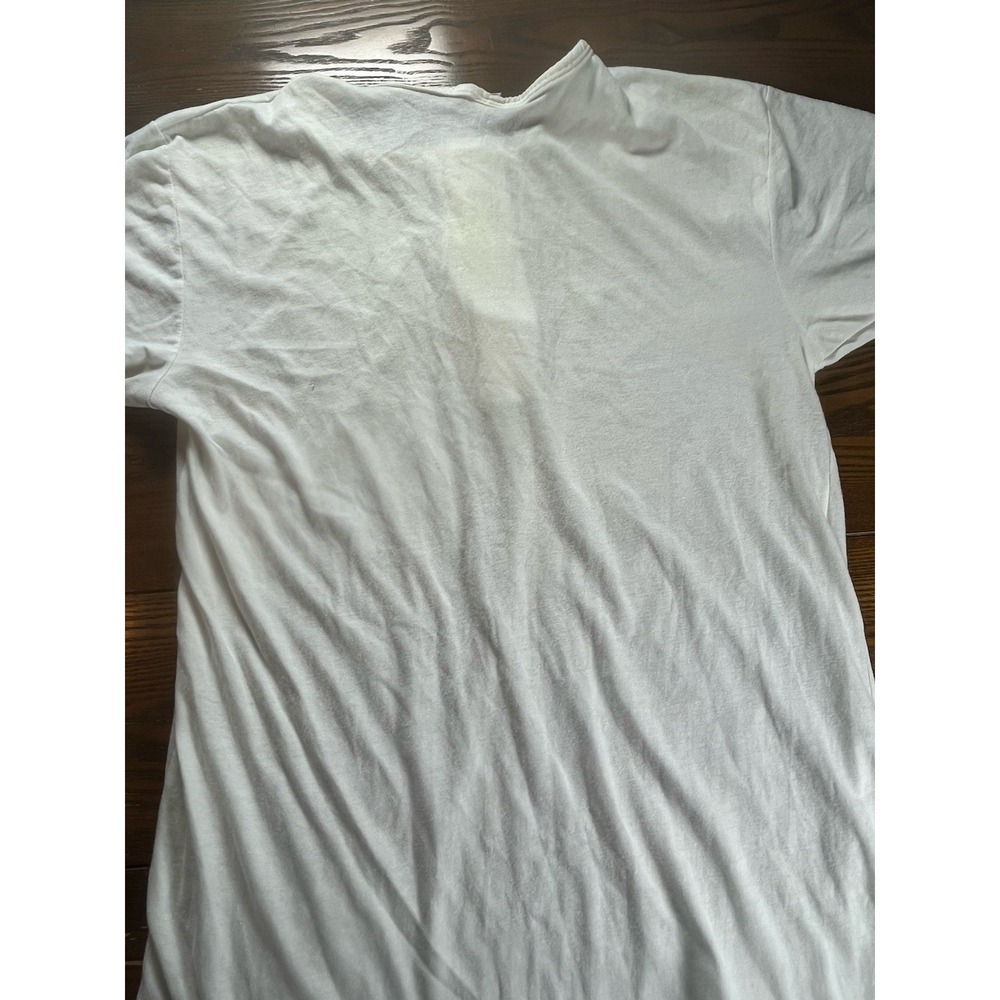Vintage '70s Perro White Henley T Shirt Medium Blank Tee Made In USA - Picture 8 of 9